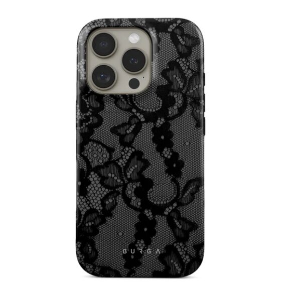 🖤 BURGA | iPhone 16 Pro Phone Case - Black Lace 🖤 - Picture 1 of 5